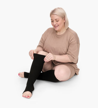 Calze a compressione a punta aperta