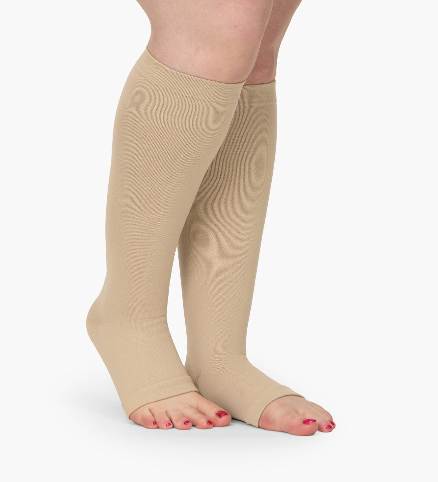 Calze a compressione a punta aperta